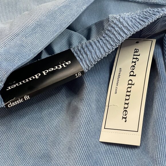 Alfred Dunner Classic Fit Pants Womens Plus Size 18 Corduroy Victoria Falls Blue - Picture 7 of 9